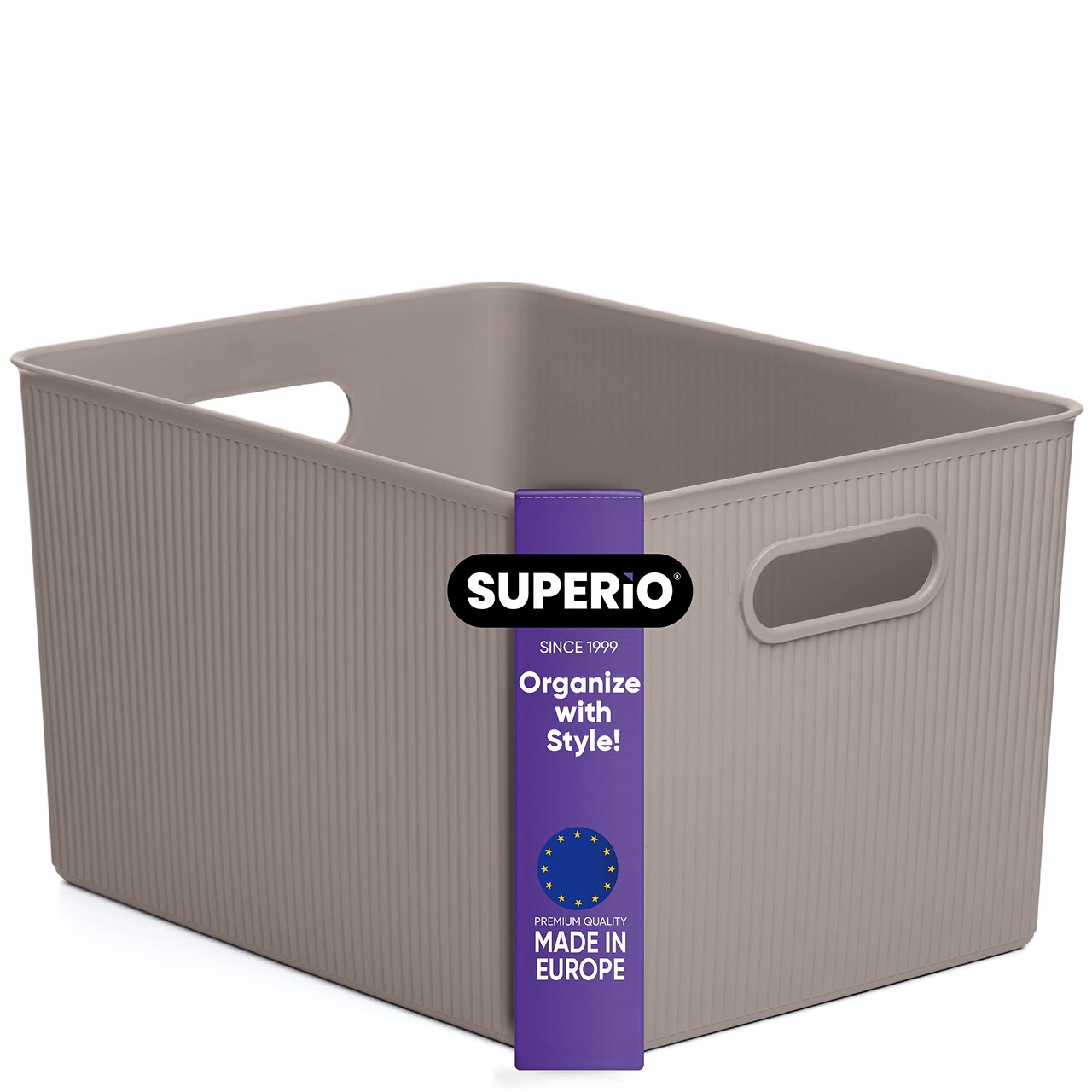 Superio Plastic Storage Container Bins, Organizer Baskets, Boxes for Organizing Closet Shelves Drawer Shelf